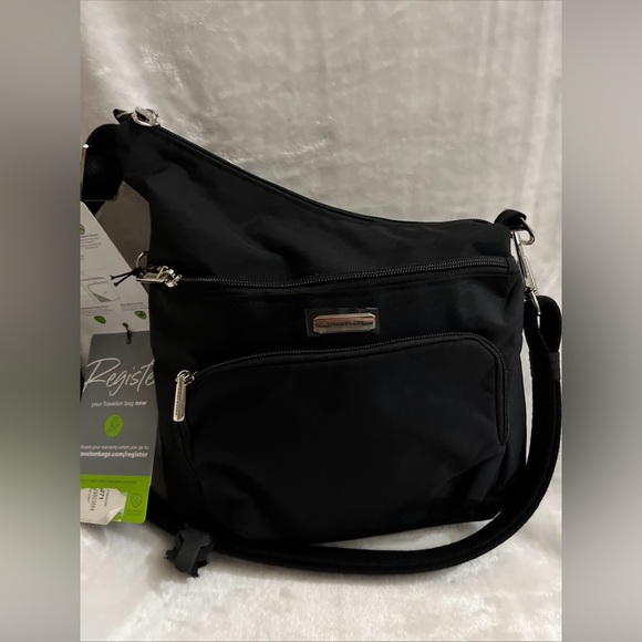 Travelon Anti-Theft Essentials North/South Asymmetric Crossbody Purse Black - Picture 5 of 13